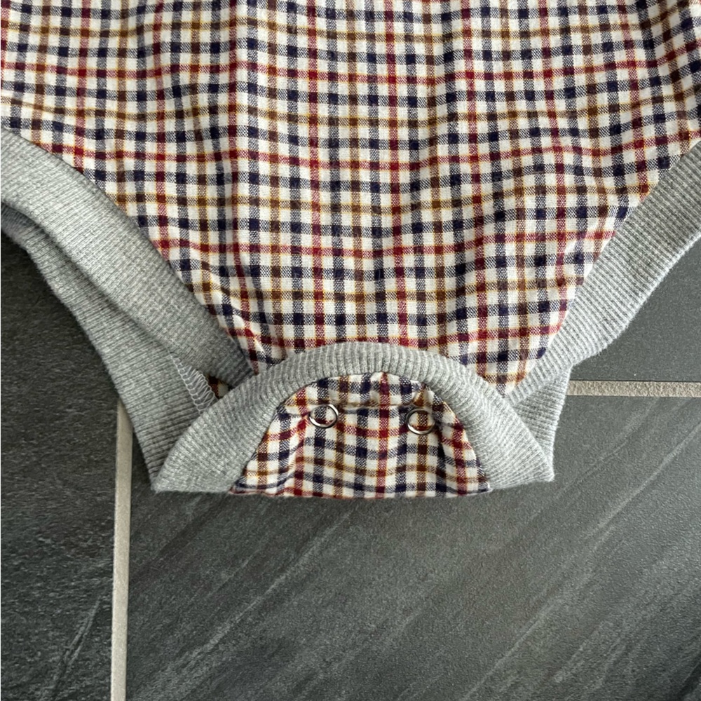 Me & Henry 18-24 Month Polo Onesie 1/2 Plaid Button Down - Picture 4 of 8